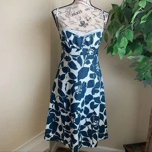 J. Crew Vintage Y2K Floral Leinen Spaghettiträger Midikleid Gr. 6 - Bild 1 von 12