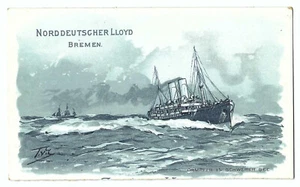 NORD DEUTSCHER LLYOD, BREMEN postal sin usar - color ENVÍO postal - Imagen 1 de 2