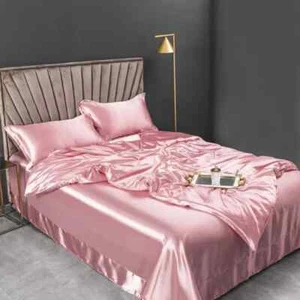 Pure Mulberry Silk Bedding Set Bed Sheets and Pillowcases Skin Friendly Bed Sets - Picture 1 of 39