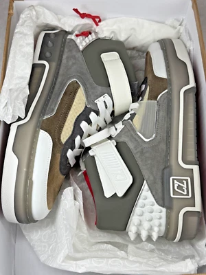 Christian Louboutin Astroloubi Zapatillas Medianas Planas Saharienne Gris Humo Nuevas en Caja 44.5 Foto 1 de 4