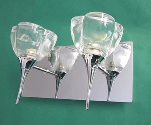 Hampton Bay Jasmine Collection 2-Light Chrome Bathbar Bathroom Lights Modern NEW - Picture 1 of 5