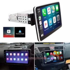 10.1'' Single 1DIN Andriod 11 Rotatable Audio GPS Wifi Carplay Car Stereo Radio - Picture 1 of 9