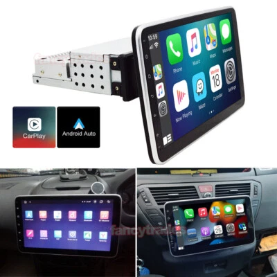10.1'' Single 1DIN Andriod 11 Rotatable Audio GPS Wifi Carplay Car Stereo Radio - Image 1 of 4
