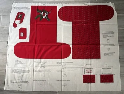 Vintage VIP Cranston Cut & Sew Fabric Panel CHRISTMAS MAILBOX Home Decort DIY - Image 1 of 3