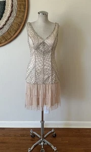 Vintage Y2K Sue Wong Nocturne Perlen Flapper Fransen Kleid Damen 2/4 - Bild 1 von 12