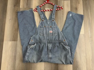 Vintage Round House Hickory gestreifte Latzhose Ingenieur markiert 40x34 USA!!! - Bild 1 von 20