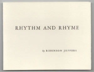Robinson JEFFERS / RHYTHM AND RHYME 1st Edition 1966 #203936 - Picture 1 of 1