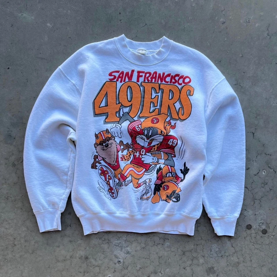 Sudadera blanca cuello redondo años 90 San Francisco 49ers Looney Tunes RM0550 Foto 1 de 1