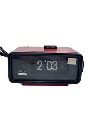 Seiko Flip Alarm Clock DP692T Red Vintage Rare 100V 50/60Hz Used - Image 1 of 4