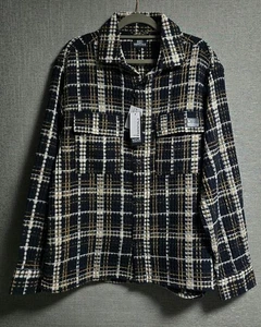 Dr Essentials Clothing Men's Black-Beige-Cream Checked Overshirt, Size: L - Picture 1 of 11