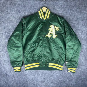 Vintage 90s MLB Starter Oakland Athletics A’s Satin Baseball Jacket Sz Medium - Bild 1 von 11