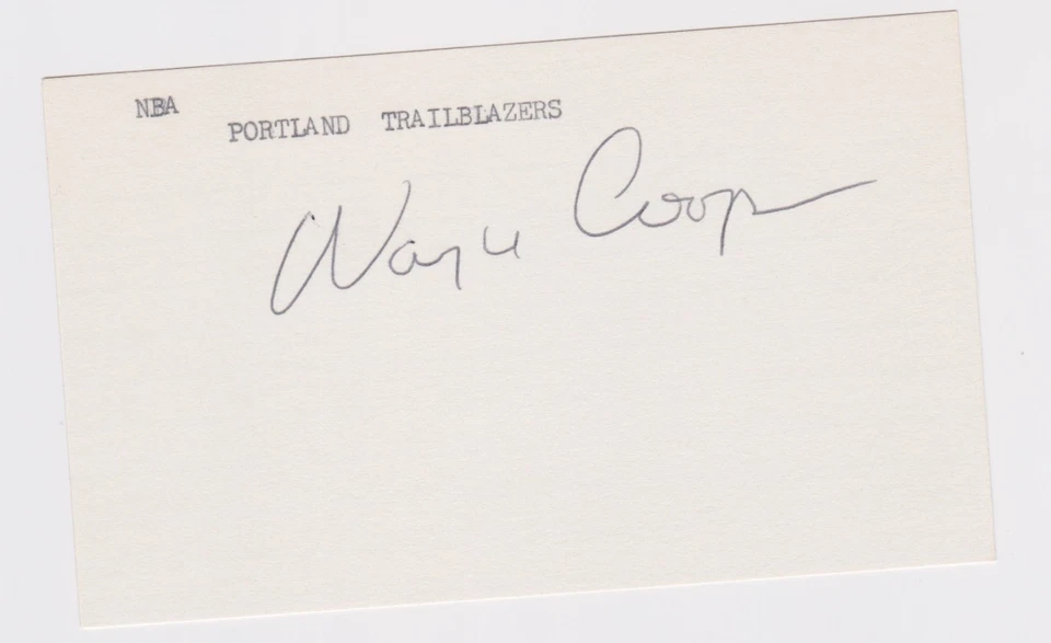 Подписанная Уэйном Купером индексная карта 3x5 Trail Blazers Warriors Mavs Jazz Nuggets - Изображение 1 из 1