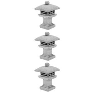 3 Pieces Laternensteinstatue Simulationspavillonmodell Eines Gartenpavillons - Bild 1 von 12