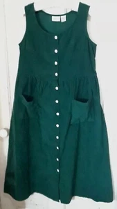 Vtg. The Vermont Country Store Prairie, Boho, Jumper Cotton Corduroy Dress Sz.S - Picture 1 of 15