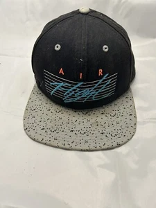 Vintage Nike Air Flight Black And Gray Snapback Hat Cap 90s - Picture 1 of 5