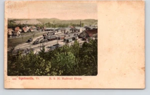POSTCARD B. & M. RAILROAD SHOPS LYNDONVILLE VERMONT - Picture 1 of 2