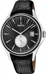 Festina F16980/4/3 reloj para hombres reloj negro cuero NUEVO EMBALAJE ORIGINAL - Imagen 1 de 10