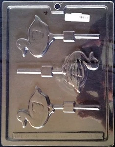 Animals Duck Lollipop Chocolate Plastic Candy Soap Mold LOP E-92 - Picture 1 of 2