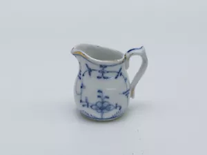 Kleines antikes Milch- bzw. Sahnekännchen in "Indisch Blau" mit Goldrand - Bild 1 von 4
