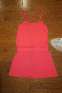S ❤️ VICTORIA'S SECRET YOGA 95% ALGODÓN TIRANTES ❤️ VESTIDO VERANO CAMISETA rojo 38" - Imagen 1 de 9