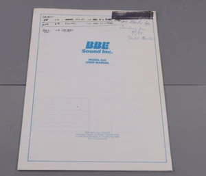 Manual de usuario e información de servicio BBE Sound modelo 822 con esquema - original - Imagen 1 de 6