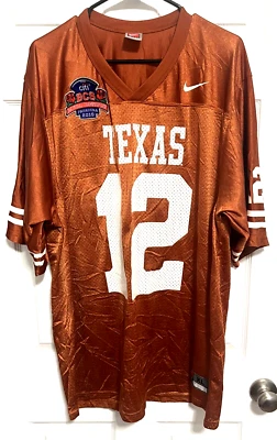 TEXAS LONGHORNS 12 Men 2010 BCS Champs Patch Burnt Orange Nylon Jersey XL Nike - Image 1 of 4