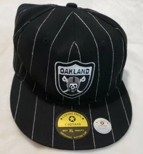 OAKLAND Raiders Nadelstreifen schwarz silber Größe XL tailliert - Bild 1 von 10