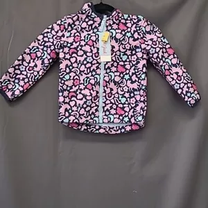 New Cat & Jack Unicorn Softshell Jacket 4T Wind Rain Resistant Hooded Coat - Picture 1 of 7
