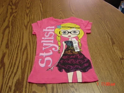 Girls Stylish Pink Pullover Shirt by Faded Glory - Image 1 of 2