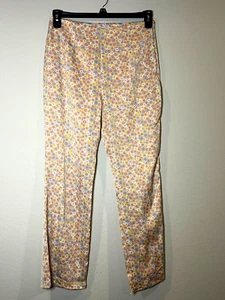 Neu Zara Woman Mehrfarbig Blumenmuster Hose Pants Gerades Bein Größe L Y597B - Bild 1 von 3