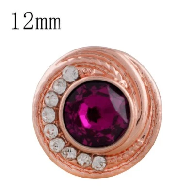 Mini 12 mm Joyería a Presión Oro Rosa Rosa Remolino Estrás Ajuste Pequeño Dije de Jengibre Foto 1 de 2