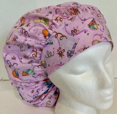 Birthday Celebration X Large Oval Medical Bouffant Scrub Cap Surgery Hat - Image 1 of 4