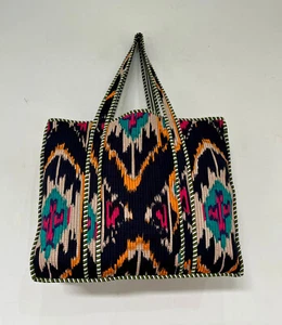 Multi Ikat Print Handbag, Indian Shoulder Strap Bags, Market Bag, Woman Handbags - Picture 1 of 7