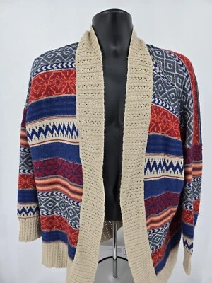 Cárdigan Jeans By Buffalo L/XL Mantón Rojo Suroeste Botón Tejido Suéter Para Mujer Foto 1 de 4