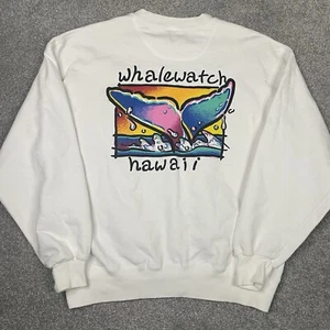 Crazy Shirts Hawaii Sweatshirt Mens M Crewneck USA Made Whalewatch Vintage 90s - Picture 1 of 15