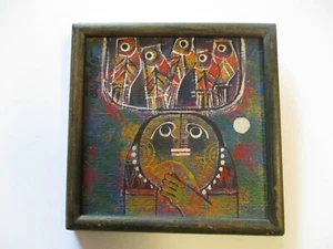 ESTRELLA FILIPINO MODERNIST PAINTING SMALL GEM EXPRESSIONIST PORTRAIT 1960'S - Picture 1 of 4