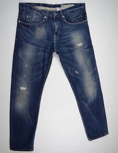 Tommy Hilfiger Denim Jeans 'BADBURN TAPERED' NEW Mens Blue Destroy W34 L32 - Picture 1 of 9