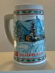 Miller High Life Christmas Beer Stein Limited Edition Becher Sammlerstück Vintage   - Bild 1 von 5
