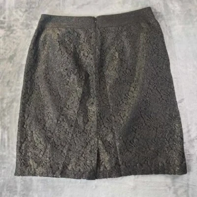 Jaclyn Smith Womens L Black Lace Pencil Skirt Lined Zip Stretch Dressy Vintage - Image 1 of 4