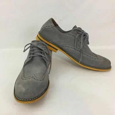 (Ju) Zapatos Oxford Y2K Florsheim Para Hombre Talla 11.5 Gris Gamuza Cuero Punta de Ala Foto 1 de 4