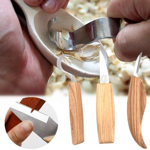 3PCS Wood Tool SetHigh Manganese of Steel Carving Hook Crook Cutter CN New ！
