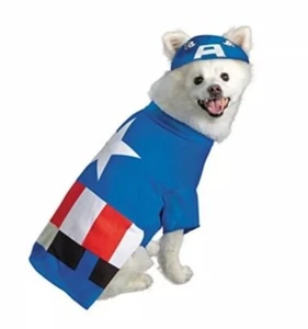 Marvel Avengers Captain America Dog Pet Costume Sz Small S Halloween Super Hero - Picture 1 of 2