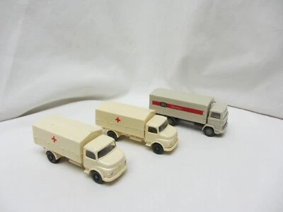 Wiking HO Scale Mercedes Cargo Trucks Deutsche Bahn and Red Cross U Pick - Image 1 of 3