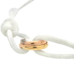 Cartier Trinity Cord Bracelet K18 750YG/WG/PG W12mm x H12mm x D0.6mm Motif 1.8g - Picture 1 of 7