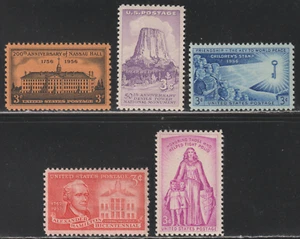 US 1956 SC# 1083 - 1087 - Five different stamps - M-NH Lot # A20 - Picture 1 of 2