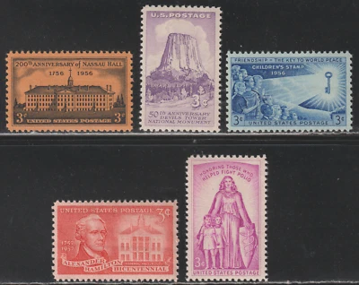 US 1956 SC# 1083 - 1087 - Five different stamps - M-NH Lot # A20 - Image 1 of 2
