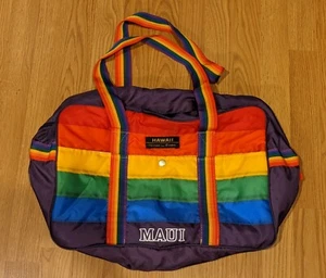 Vintage Fashion by Victor Hawaii Seesack Beuteltasche Tasche REGENBOGEN 17"x11"x6,5" - Bild 1 von 7