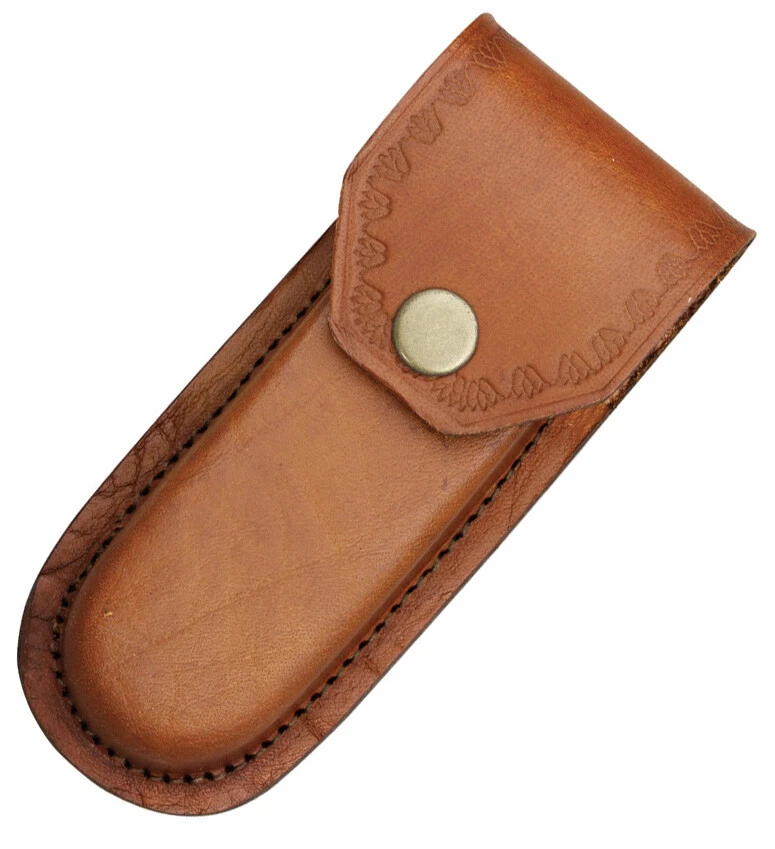 Belt Sheath Made To Fits Knives Up To 5" Closed. Brown Leather Construction - Image 1 of 1