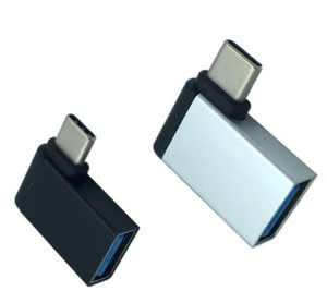 Angled 90 Degree USB 3.1 Type C Male to USB 3.0 A Female OTG Adapter Converter
