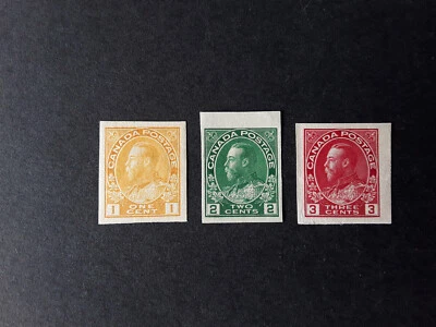 1924 Canada # 136-138, King George V "ADMIRAL" IMPERFORATE ISSUES  - Image 1 of 2